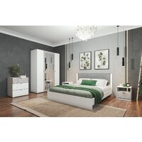 Кровать Аквилон Акцент №900М (белое сияние/веллюкс 49) - Превью изображения №6 — Интернет-магазин Time-Shop