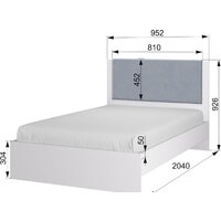 Кровать Аквилон Акцент №900М (белое сияние/веллюкс 49) - Превью изображения №7 — Интернет-магазин Time-Shop