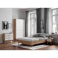 Кровать Мебельград Калгари 1600 (дуб натуральный светлый/белый матовый) - Превью изображения №4 — Интернет-магазин Time-Shop