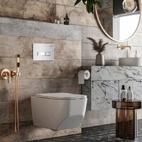 Унитаз подвесной Roxen Porto One Rimless 6 в 1 StounFix Dual Fresh 639404 (белое стекло) - Превью изображения №13 — Интернет-магазин Time-Shop