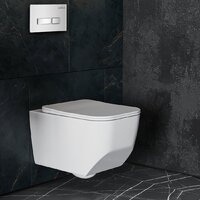 Унитаз подвесной Roxen Porto One Rimless 6 в 1 StounFix Dual Fresh 639404 (белое стекло) - Превью изображения №12 — Интернет-магазин Time-Shop