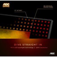 Игровой монитор AOC Gaming Q27G3XMN - Превью изображения №3 — Интернет-магазин Time-Shop