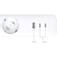 Удлинитель Xiaomi Mi Power Strip 20W 2C1A XMCXB01EU (USB Type-A + 2 USB Type-C, белый, международная версия) - Превью изображения №5 — Интернет-магазин Time-Shop