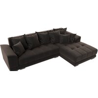 Угловой диван Лига диванов НордСтар правый 121109 (велюр коричневый/подушки велюр коричневый) - Превью изображения №5 — Интернет-магазин Time-Shop