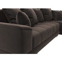 Угловой диван Лига диванов НордСтар правый 121109 (велюр коричневый/подушки велюр коричневый) - Превью изображения №4 — Интернет-магазин Time-Shop