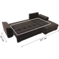 Угловой диван Лига диванов НордСтар правый 121109 (велюр коричневый/подушки велюр коричневый) - Превью изображения №9 — Интернет-магазин Time-Shop