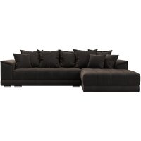 Угловой диван Лига диванов НордСтар правый 121109 (велюр коричневый/подушки велюр коричневый) - Превью изображения №2 — Интернет-магазин Time-Shop