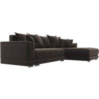 Угловой диван Лига диванов НордСтар правый 121109 (велюр коричневый/подушки велюр коричневый) - Превью изображения №3 — Интернет-магазин Time-Shop