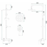Душевая система  Rea Luis REA-P7005 (черный) - Превью изображения №8 — Интернет-магазин Time-Shop