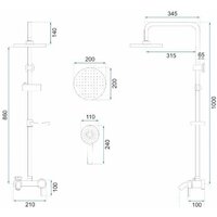 Душевая система  Rea Luis REA-P7005 (черный) - Превью изображения №8 — Интернет-магазин Time-Shop