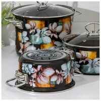 Набор кастрюль КМЗ Адель 5 1 Элит (3шт, коричневый) - Превью изображения №3 — Интернет-магазин Time-Shop