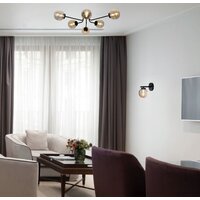 Припотолочная люстра Элетех Эва 161 НПБ 01-6х40-123 Е14 1005405123 (черный муар) - Превью изображения №6 — Интернет-магазин Time-Shop