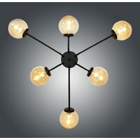 Припотолочная люстра Элетех Эва 161 НПБ 01-6х40-123 Е14 1005405123 (черный муар) - Превью изображения №5 — Интернет-магазин Time-Shop