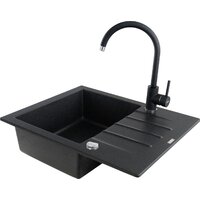 Кухонная мойка Kernau KGS A 4560 1B1D Black Metallic - Превью изображения №5 — Интернет-магазин Time-Shop