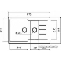 Кухонная мойка Zigmund & Shtain Rechteck 775.2 (топленое молоко) - Превью изображения №2 — Интернет-магазин Time-Shop