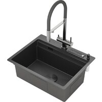 Кухонная мойка Roxen Stage 560250-60-BS оружейная сталь (с держателем для ножей и аксессуарами) - Превью изображения №3 — Интернет-магазин Time-Shop