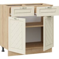 Шкаф напольный Трия Бьянка 1Н8Я1 (дуб крафт золотой/дуб ваниль) - Превью изображения №3 — Интернет-магазин Time-Shop