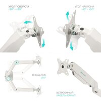 Кронштейн для монитора Onkron G160 (белый) - Превью изображения №8 — Интернет-магазин Time-Shop