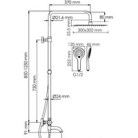 Душевая система  Wasserkraft A188.163.155.WM Thermo - Превью изображения №3 — Интернет-магазин Time-Shop