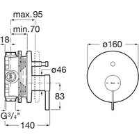 Смеситель без скрытого механизма Roca Baterie A5A0B9EB00 - Превью изображения №2 — Интернет-магазин Time-Shop