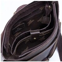 Мужская сумка Poshete 196-1260-6-DBW (коричневый) - Превью изображения №3 — Интернет-магазин Time-Shop