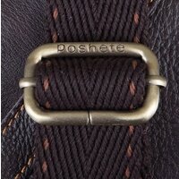 Мужская сумка Poshete 196-1260-6-DBW (коричневый) - Превью изображения №6 — Интернет-магазин Time-Shop
