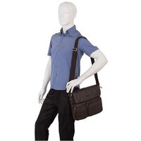 Мужская сумка Poshete 196-1260-6-DBW (коричневый) - Превью изображения №8 — Интернет-магазин Time-Shop