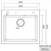 Кухонная мойка Kernau KGS H 60 1B Deep Black - Превью изображения №2 — Интернет-магазин Time-Shop