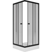 Душевой уголок Метакам Universal Black 80x80 KKS_013566 (прозрачное стекло) - Превью изображения №4 — Интернет-магазин Time-Shop