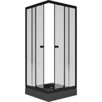Душевой уголок Метакам Universal Black 80x80 KKS_013566 (прозрачное стекло) - Превью изображения №2 — Интернет-магазин Time-Shop