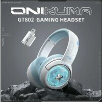 Наушники Onikuma GT802 (белый/голубой) - Превью изображения №3 — Интернет-магазин Time-Shop