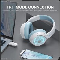 Наушники Onikuma GT802 (белый/голубой) - Превью изображения №4 — Интернет-магазин Time-Shop