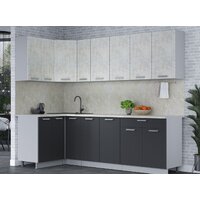 Готовая кухня Интерлиния Мила Лайт 1.2x2.5 (бетон лайт/антрацит/опал светлый) - Превью изображения №3 — Интернет-магазин Time-Shop