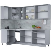 Готовая кухня Интерлиния Мила Лайт 1.2x2.5 (бетон лайт/антрацит/опал светлый) - Превью изображения №2 — Интернет-магазин Time-Shop