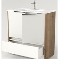  Дабер Тумба под умывальник 017 Тобага/Эридан 80 17.8Т.0.21Ч (дуб галифакс/белый/ручка черная) - Превью изображения №2 — Интернет-магазин Time-Shop