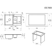 Кухонная мойка Granula ES-7808 (черный) - Превью изображения №5 — Интернет-магазин Time-Shop