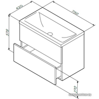  AM.PM Тумба под умывальник Gem 75 M90FHX07522WG (подвесной, белый) - Превью изображения №10 — Интернет-магазин Time-Shop