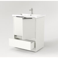  Дабер Тумба под умывальник 017 Cersanit Como 70 Т17.7С.0.5Ч (белый древесный/ручка черная) - Превью изображения №3 — Интернет-магазин Time-Shop