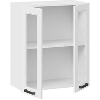 Шкаф навесной Трия Лорас 1В6С (белый/холст белый) - Превью изображения №2 — Интернет-магазин Time-Shop