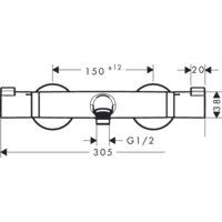 Смеситель Hansgrohe Ecostat 13114000 (хром) - Превью изображения №2 — Интернет-магазин Time-Shop