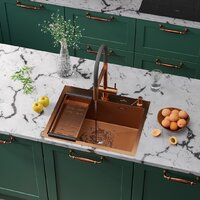 Кухонная мойка Roxen Snake 560220-60-BRS бронзовая/текстурная (с коландером и дозатором) - Превью изображения №2 — Интернет-магазин Time-Shop