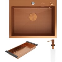 Кухонная мойка Roxen Snake 560220-60-BRS бронзовая/текстурная (с коландером и дозатором) - Превью изображения №6 — Интернет-магазин Time-Shop