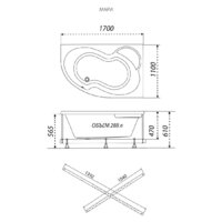 Ванна Triton Мари 170х110 правая - Превью изображения №4 — Интернет-магазин Time-Shop