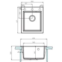 Кухонная мойка Акватон Линеа 43 (графит) - Превью изображения №3 — Интернет-магазин Time-Shop