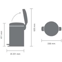Мусорное ведро Brabantia Pedal Bin NewIcon 12 л (белый) - Превью изображения №5 — Интернет-магазин Time-Shop