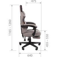 Игровое (геймерское) кресло CHAIRMAN CH27 (ткань, серый/черный) - Превью изображения №9 — Интернет-магазин Time-Shop