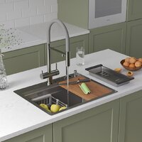 Кухонная мойка Roxen Stage 560250-60-S текстурный сатин (с держателем для ножей и аксессуарами) - Превью изображения №2 — Интернет-магазин Time-Shop