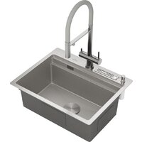 Кухонная мойка Roxen Stage 560250-60-S текстурный сатин (с держателем для ножей и аксессуарами) - Превью изображения №3 — Интернет-магазин Time-Shop