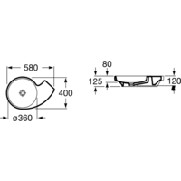 Умывальник Roca Urbi 3 58x40 (327228000) - Превью изображения №4 — Интернет-магазин Time-Shop
