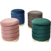 Пуфик M-City Фред 461MC04441 (велюр синий/золото) - Превью изображения №3 — Интернет-магазин Time-Shop